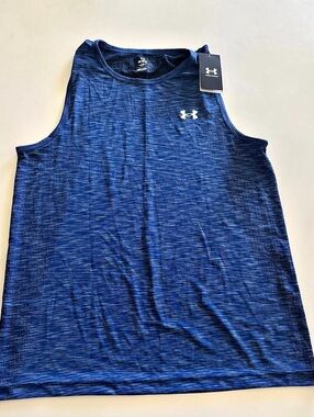 Under Armour UA Seamless Sleeveless Tank Top Blue Medium NWT